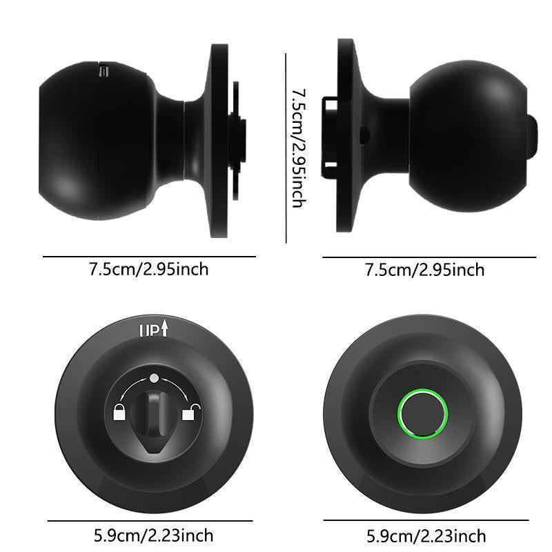 Smart Fingerprint Door Knob, 1Pc Smart Lock with Anti-Theft Function, Intelligent Door Knob with APP Suitable for Rooms, Offices, Apartments, Warehouses, and Garages 2025 #Springtok Gift