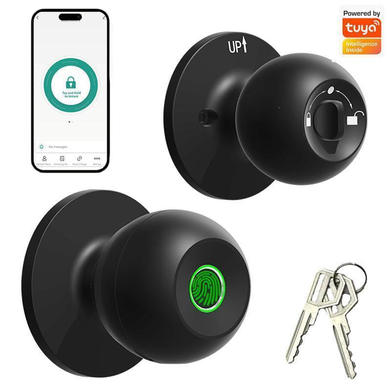 Smart Fingerprint Door Knob, 1Pc Smart Lock with Anti-Theft Function, Intelligent Door Knob with APP Suitable for Rooms, Offices, Apartments, Warehouses, and Garages 2025 #Springtok Gift